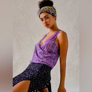 NWT Free People You’re Twisted Top in Summer Bloom Combo